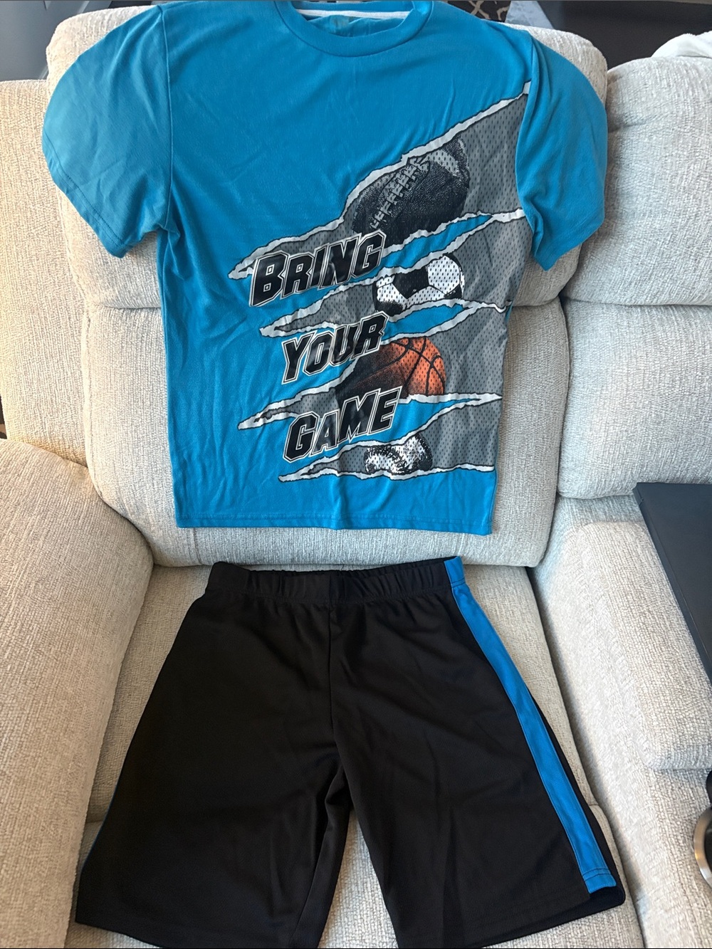 Boys Blue and Black 'Bring Your Game' Two-Piece Pajama Set
